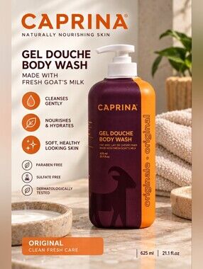 💙 Caprina Goat Milk Shower Gel Body Wash - Made In Canada